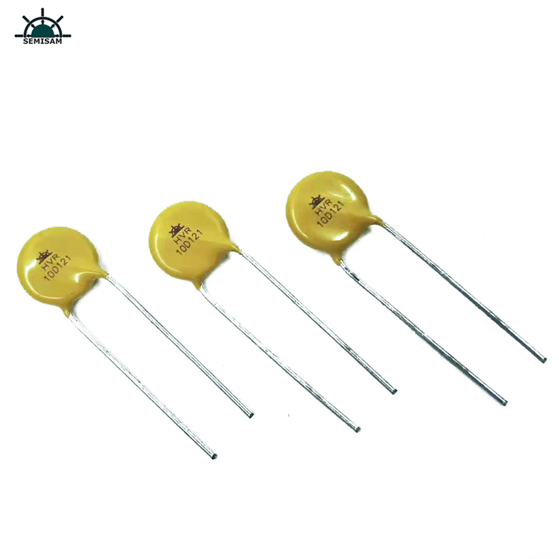Kina modstand Leverandør ODM Gul Silicium 10D121 Diameter 10mm Metaloxid Varistor til LED Lys