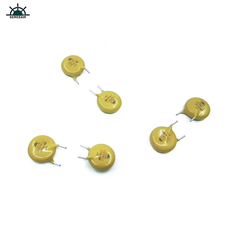 Kina ODM Electronics Components, Yellow Mov 10mm 10D561 560V zinkoxid Varistor MOV til husholdningsapparat