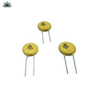 Kina Odm Big Power, Beskyttende Thunder Yellow MOV 20mm 10% HVR20D681K Zinkoxid Varistor For Power Supply Equipment